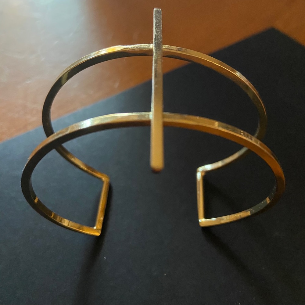 Gold Modern Bangle Cuff - Picture 2 of 3